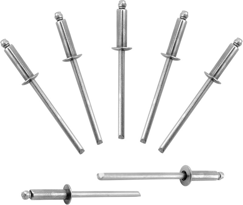 ALLCLEAN 250 Pcs 1/8"x3/8" Stainless Steel Blind Pro Rivets,3.2 x 10mm Pop Rivets,Stainless Steel Grip and Stainless Steel Mandrel - Image 1
